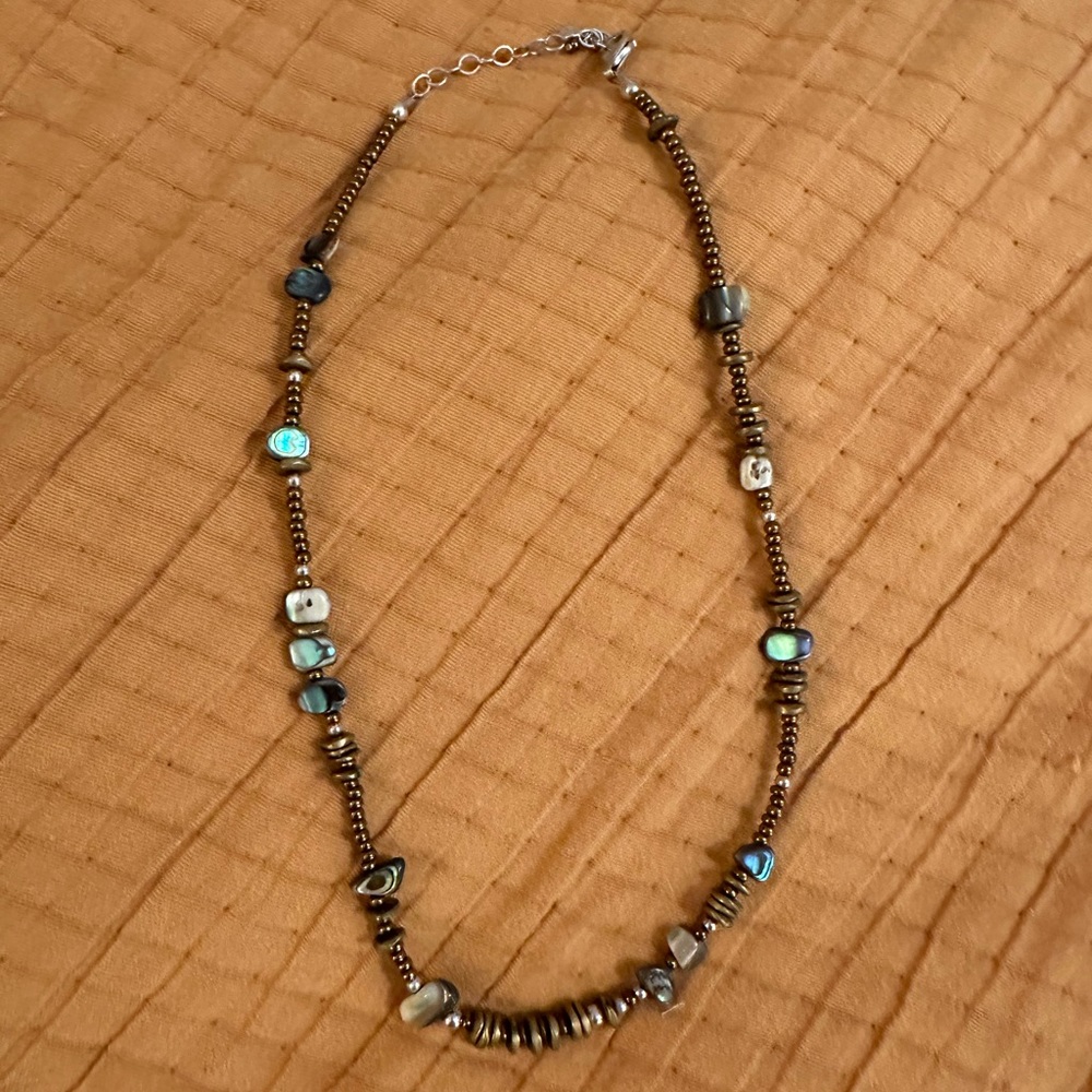 Retired Silpada copper and freshwater pearl necklace